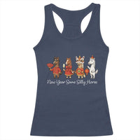 Funny Chinese New Year 2026 Racerback Tank Top New Year Same Silly Horse - Wonder Print Shop