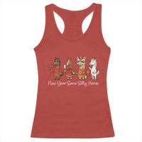 Funny Chinese New Year 2026 Racerback Tank Top New Year Same Silly Horse - Wonder Print Shop