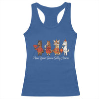 Funny Chinese New Year 2026 Racerback Tank Top New Year Same Silly Horse - Wonder Print Shop