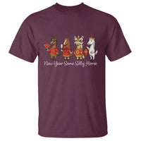 Funny Chinese New Year 2026 T Shirt New Year Same Silly Horse - Wonder Print Shop