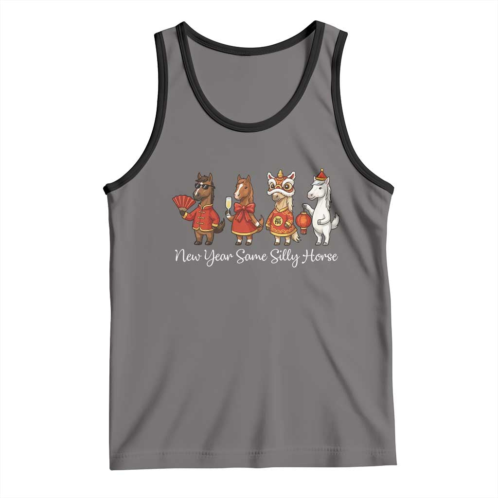 Funny Chinese New Year 2026 Tank Top New Year Same Silly Horse - Wonder Print Shop