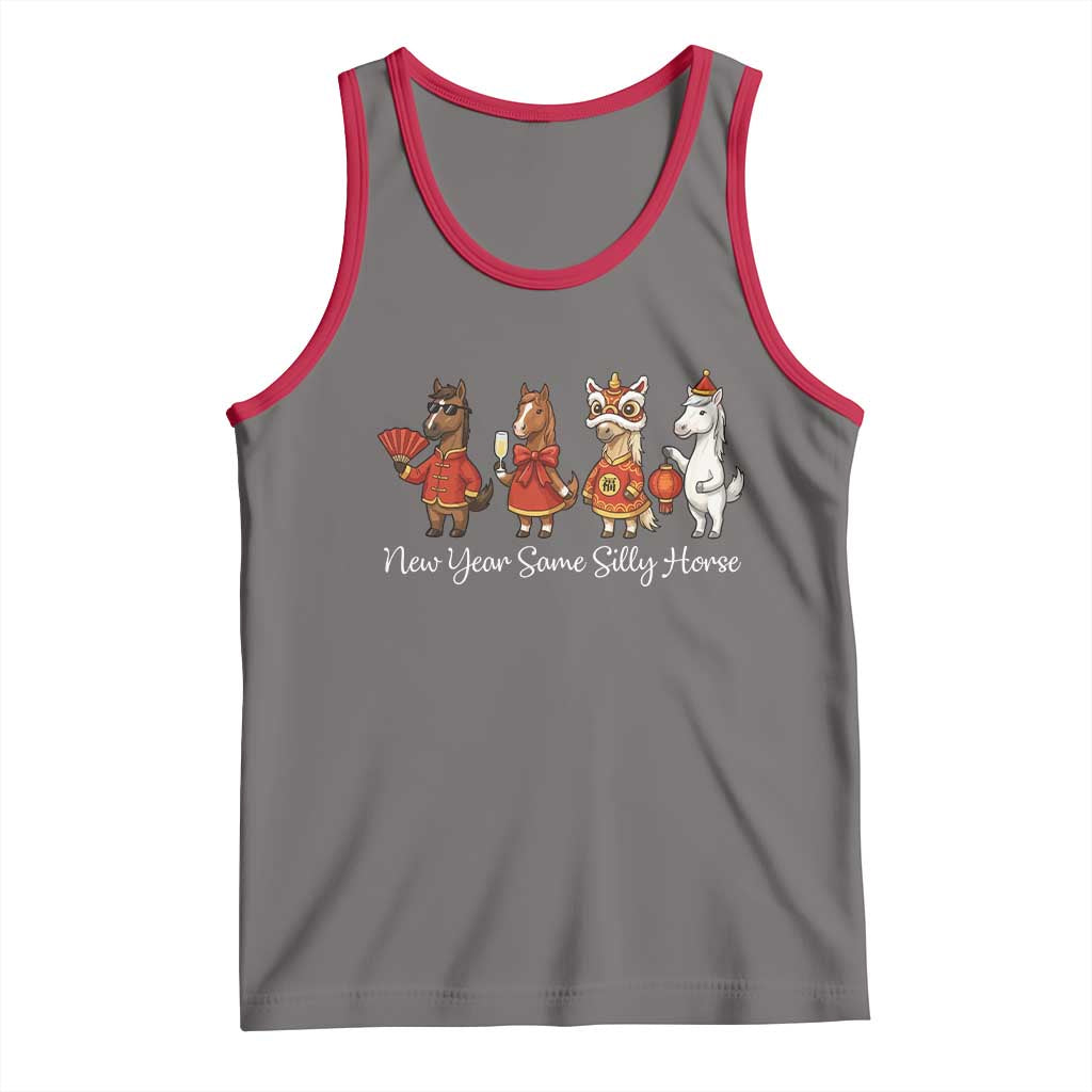 Funny Chinese New Year 2026 Tank Top New Year Same Silly Horse - Wonder Print Shop