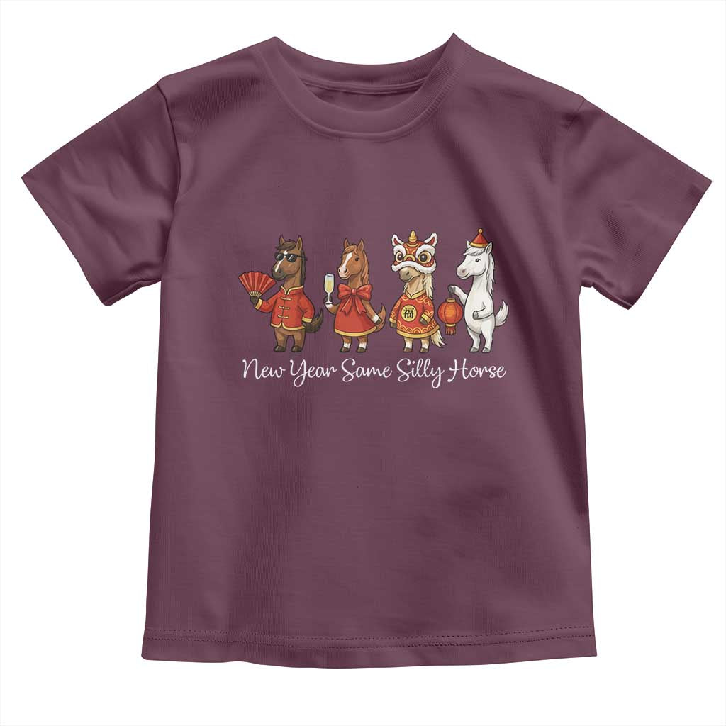 Funny Chinese New Year 2026 Toddler T Shirt New Year Same Silly Horse - Wonder Print Shop