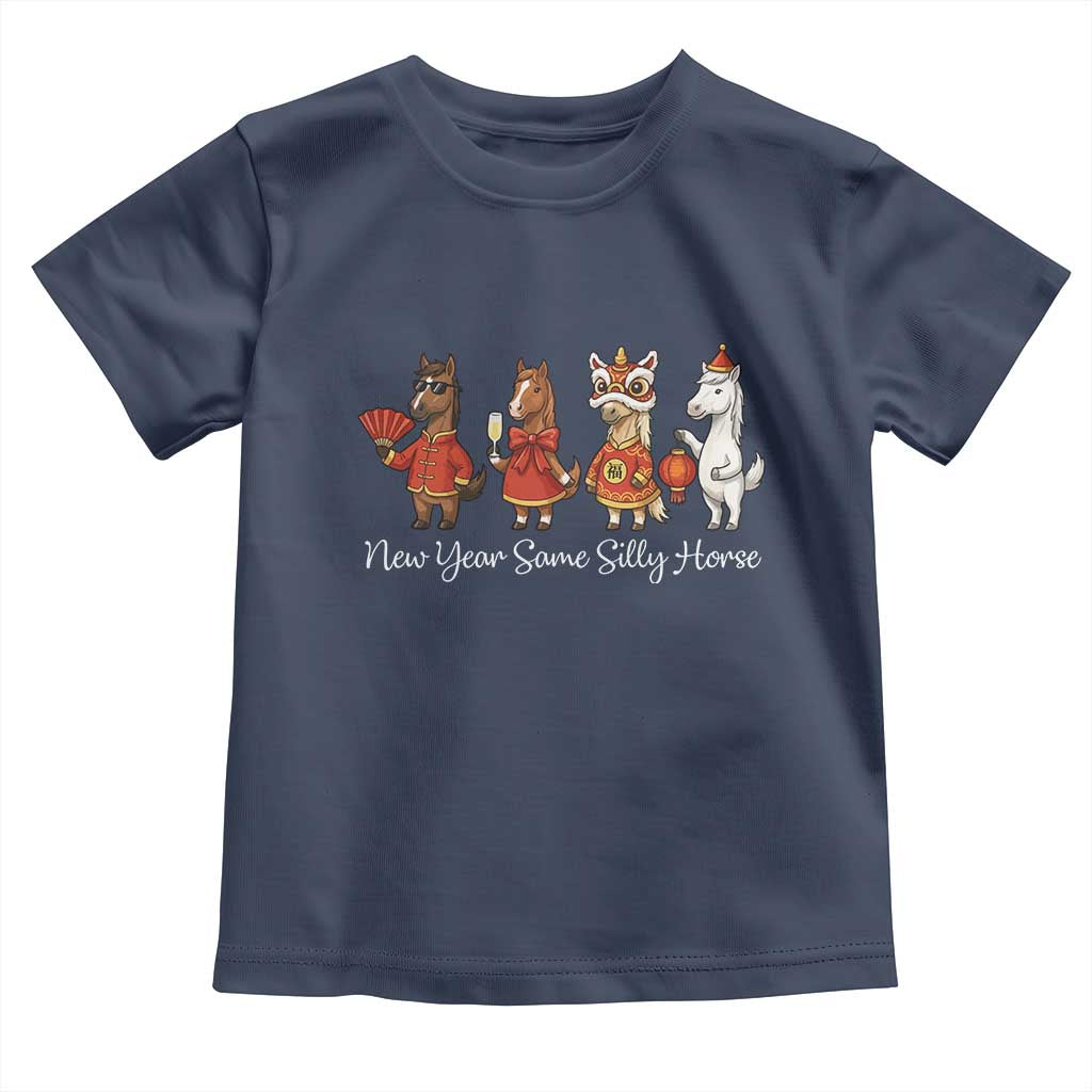 Funny Chinese New Year 2026 Toddler T Shirt New Year Same Silly Horse - Wonder Print Shop
