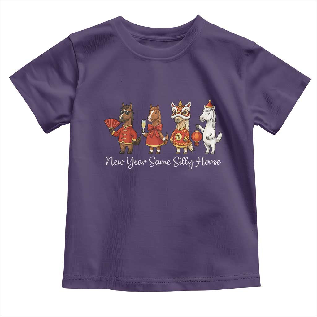 Funny Chinese New Year 2026 Toddler T Shirt New Year Same Silly Horse - Wonder Print Shop