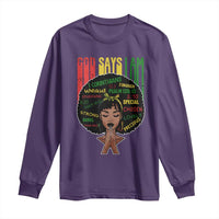 Proud Black African American Long Sleeve Shirt God Says I Am Black History Month Afro Girl
