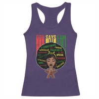 Proud Black African American Racerback Tank Top God Says I Am Black History Month Afro Girl