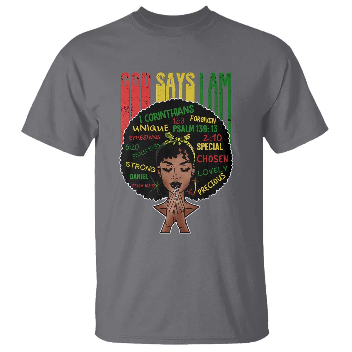Proud Black African American T Shirt God Says I Am Black History Month Afro Girl