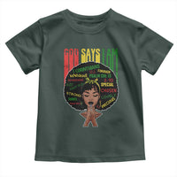 Proud Black African American Toddler T Shirt God Says I Am Black History Month Afro Girl