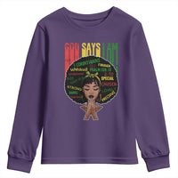 Proud Black African American Youth Sweatshirt God Says I Am Black History Month Afro Girl
