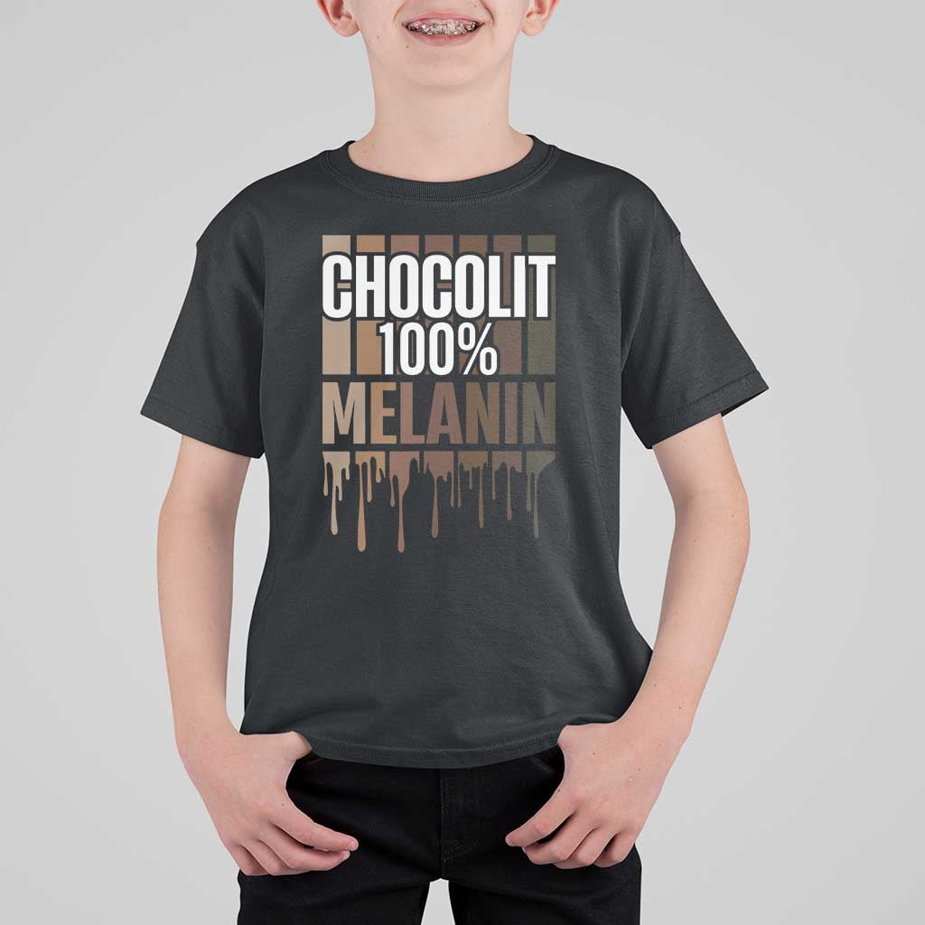 Funny Chocolit 100% T Shirt For Kid African American Melanin Black Pride