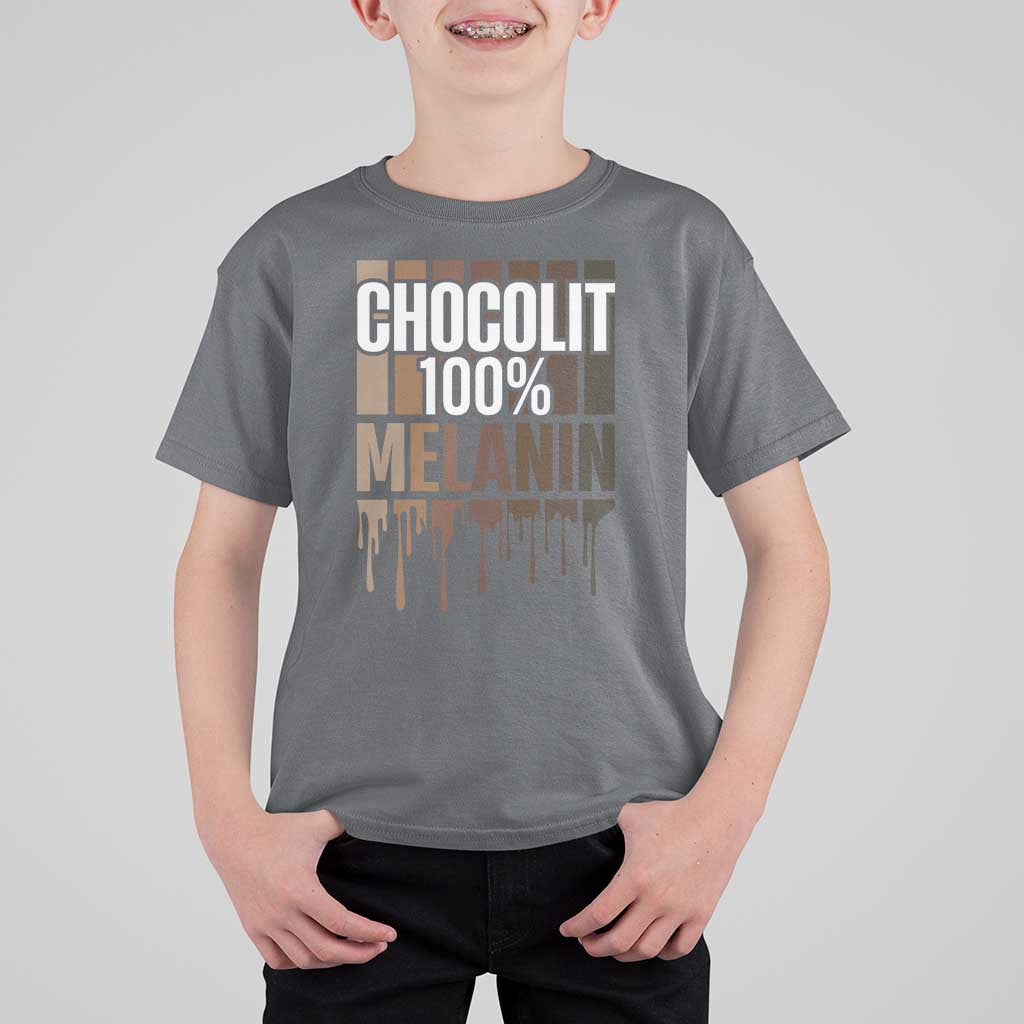 Funny Chocolit 100% T Shirt For Kid African American Melanin Black Pride