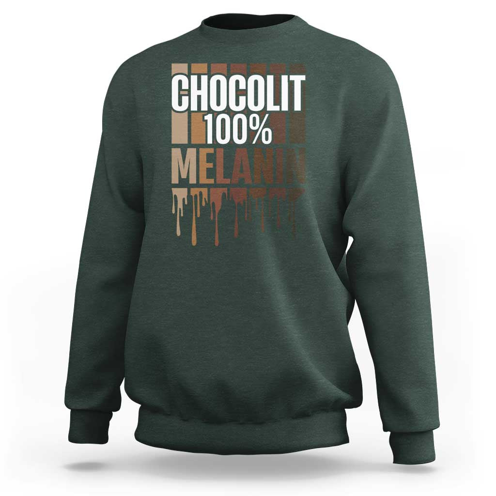 Funny Chocolit 100% Sweatshirt African American Melanin Black Pride
