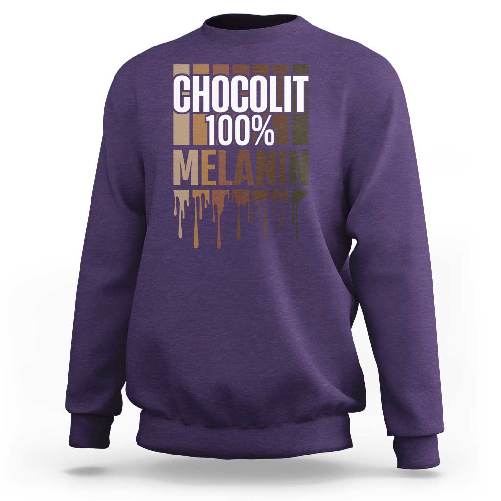 Funny Chocolit 100% Sweatshirt African American Melanin Black Pride