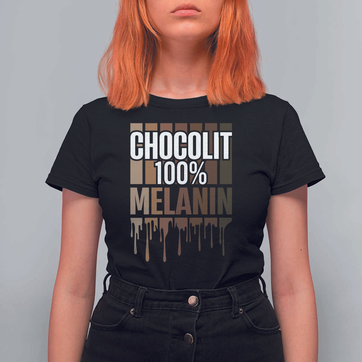 Funny Chocolit 100% T Shirt For Women African American Melanin Black Pride