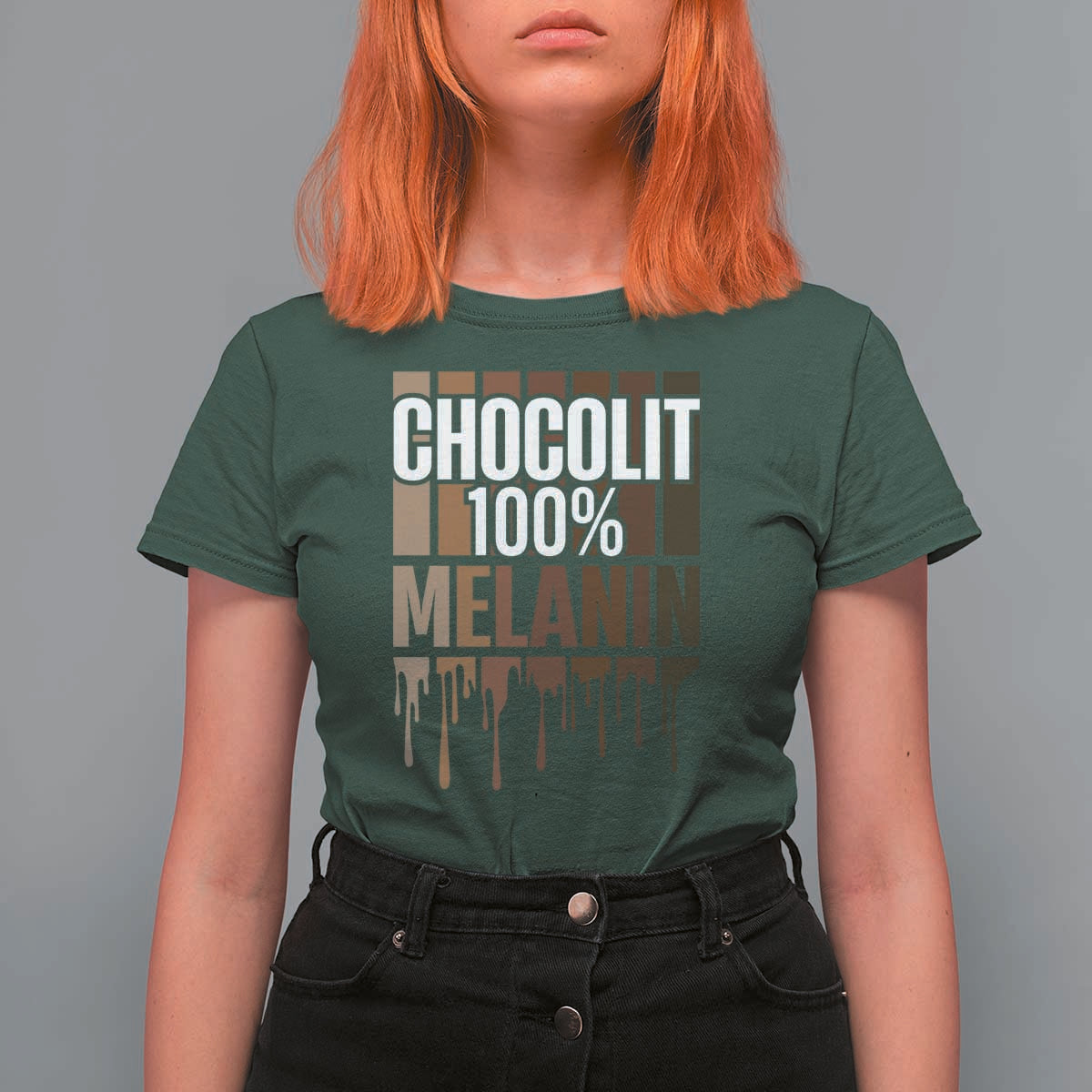 Funny Chocolit 100% T Shirt For Women African American Melanin Black Pride