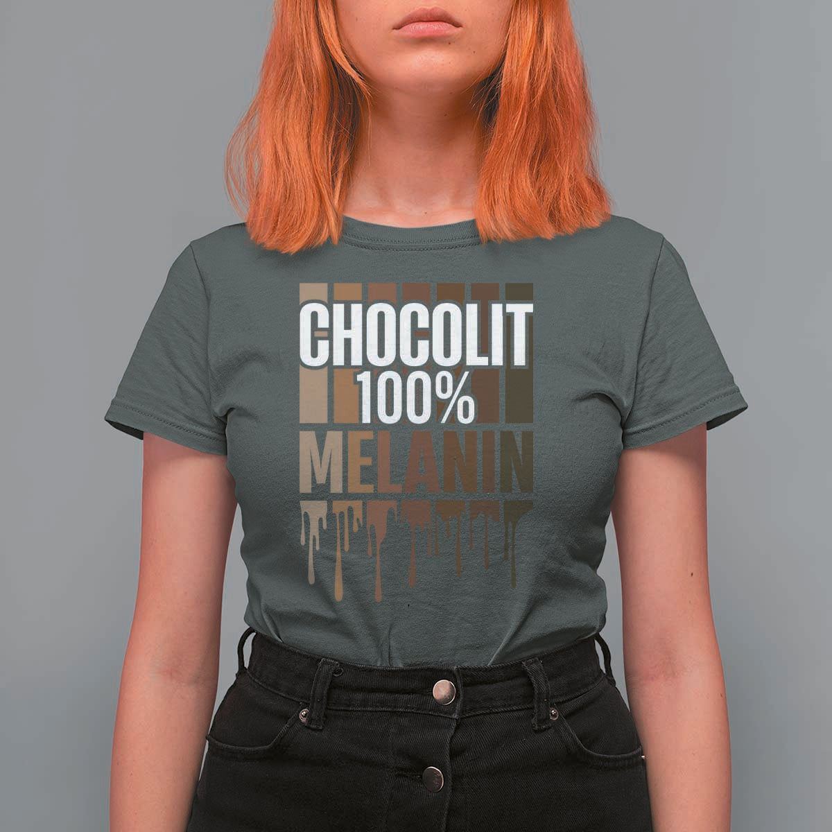 Funny Chocolit 100% T Shirt For Women African American Melanin Black Pride