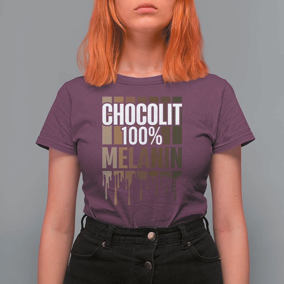 Funny Chocolit 100% T Shirt For Women African American Melanin Black Pride