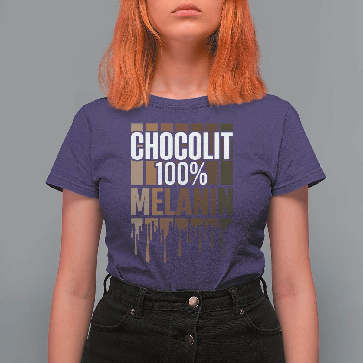 Funny Chocolit 100% T Shirt For Women African American Melanin Black Pride