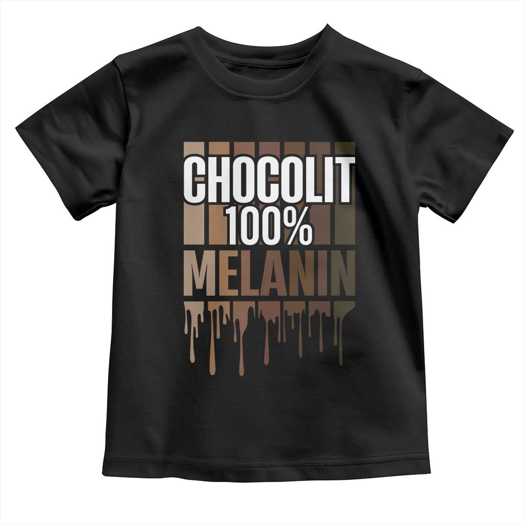 Funny Chocolit 100% Toddler T Shirt African American Melanin Black Pride