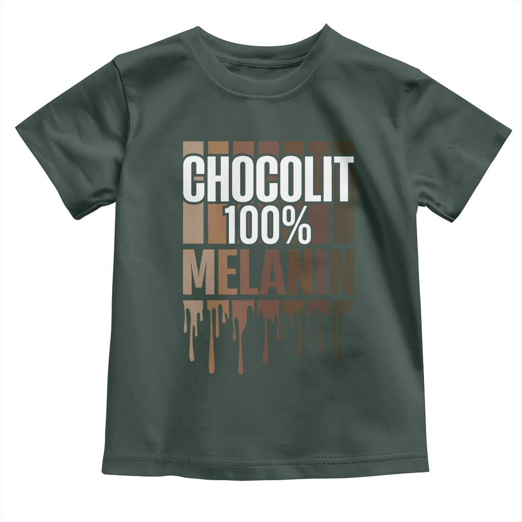 Funny Chocolit 100% Toddler T Shirt African American Melanin Black Pride