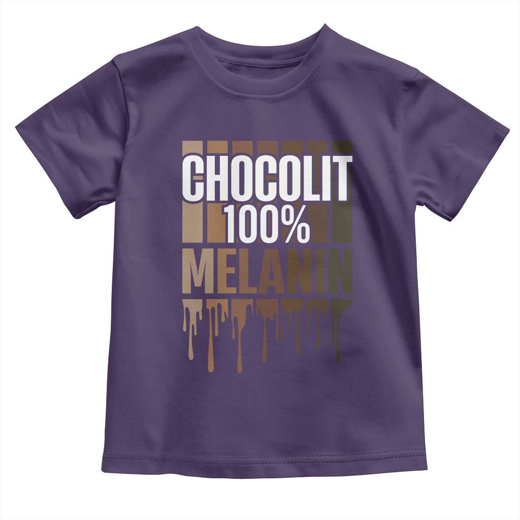 Funny Chocolit 100% Toddler T Shirt African American Melanin Black Pride