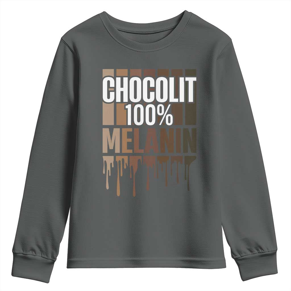 Funny Chocolit 100% Youth Sweatshirt African American Melanin Black Pride