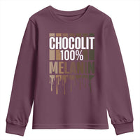 Funny Chocolit 100% Youth Sweatshirt African American Melanin Black Pride