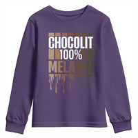 Funny Chocolit 100% Youth Sweatshirt African American Melanin Black Pride