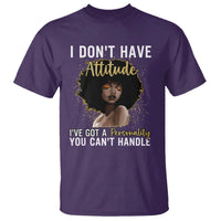 Proud Black African American T Shirt I Don't Have Attitude I've Got A Personality Glitter Print