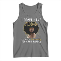 Proud Black African American Tank Top I Don't Have Attitude I've Got A Personality Glitter Print