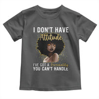 Proud Black African American Toddler T Shirt I Don't Have Attitude I've Got A Personality Glitter Print
