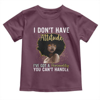 Proud Black African American Toddler T Shirt I Don't Have Attitude I've Got A Personality Glitter Print