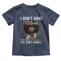 Proud Black African American Toddler T Shirt I Don't Have Attitude I've Got A Personality Glitter Print