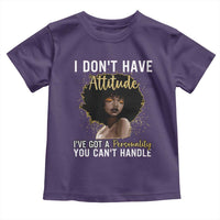 Proud Black African American Toddler T Shirt I Don't Have Attitude I've Got A Personality Glitter Print