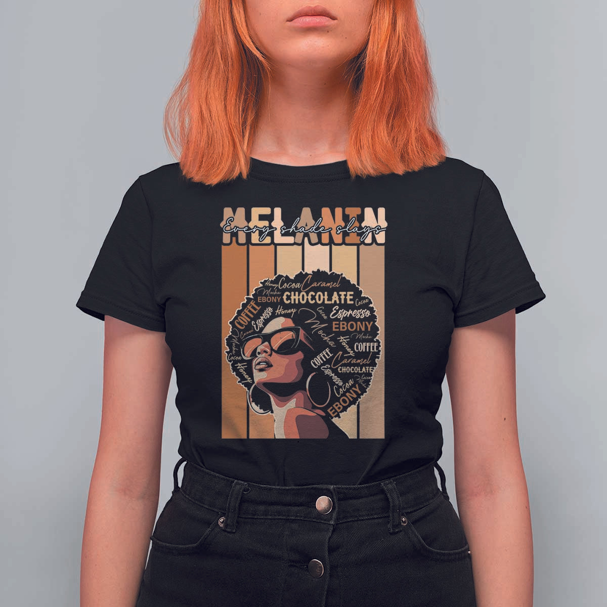 Melanin Every Shade Slays T Shirt For Women Melanin Afro Queen African American Pride