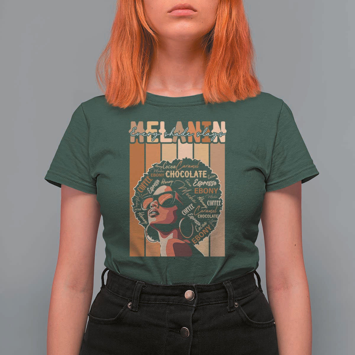 Melanin Every Shade Slays T Shirt For Women Melanin Afro Queen African American Pride