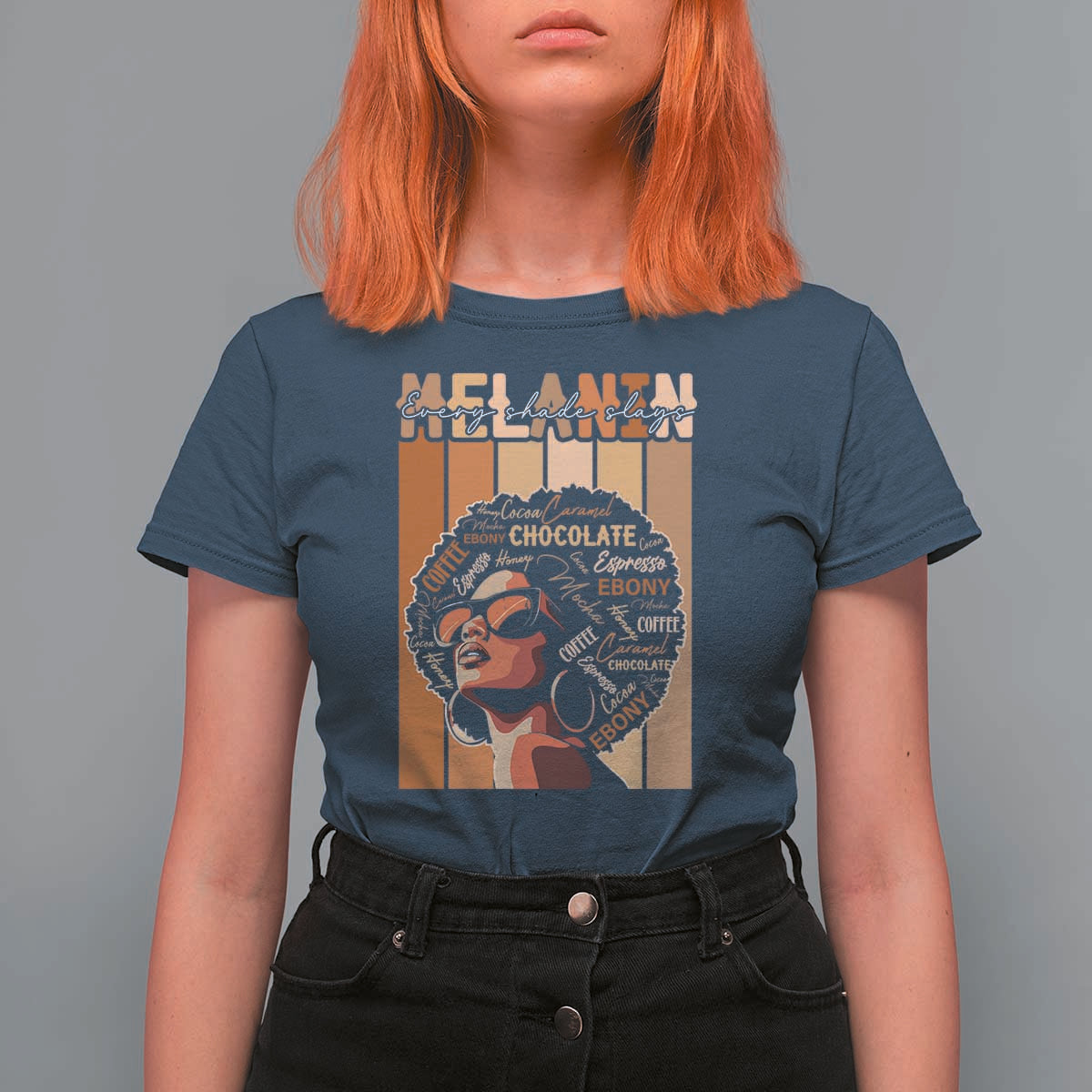 Melanin Every Shade Slays T Shirt For Women Melanin Afro Queen African American Pride
