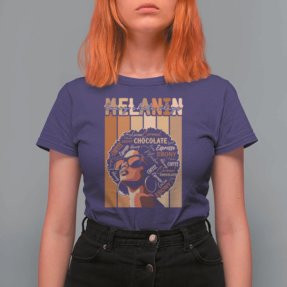 Melanin Every Shade Slays T Shirt For Women Melanin Afro Queen African American Pride