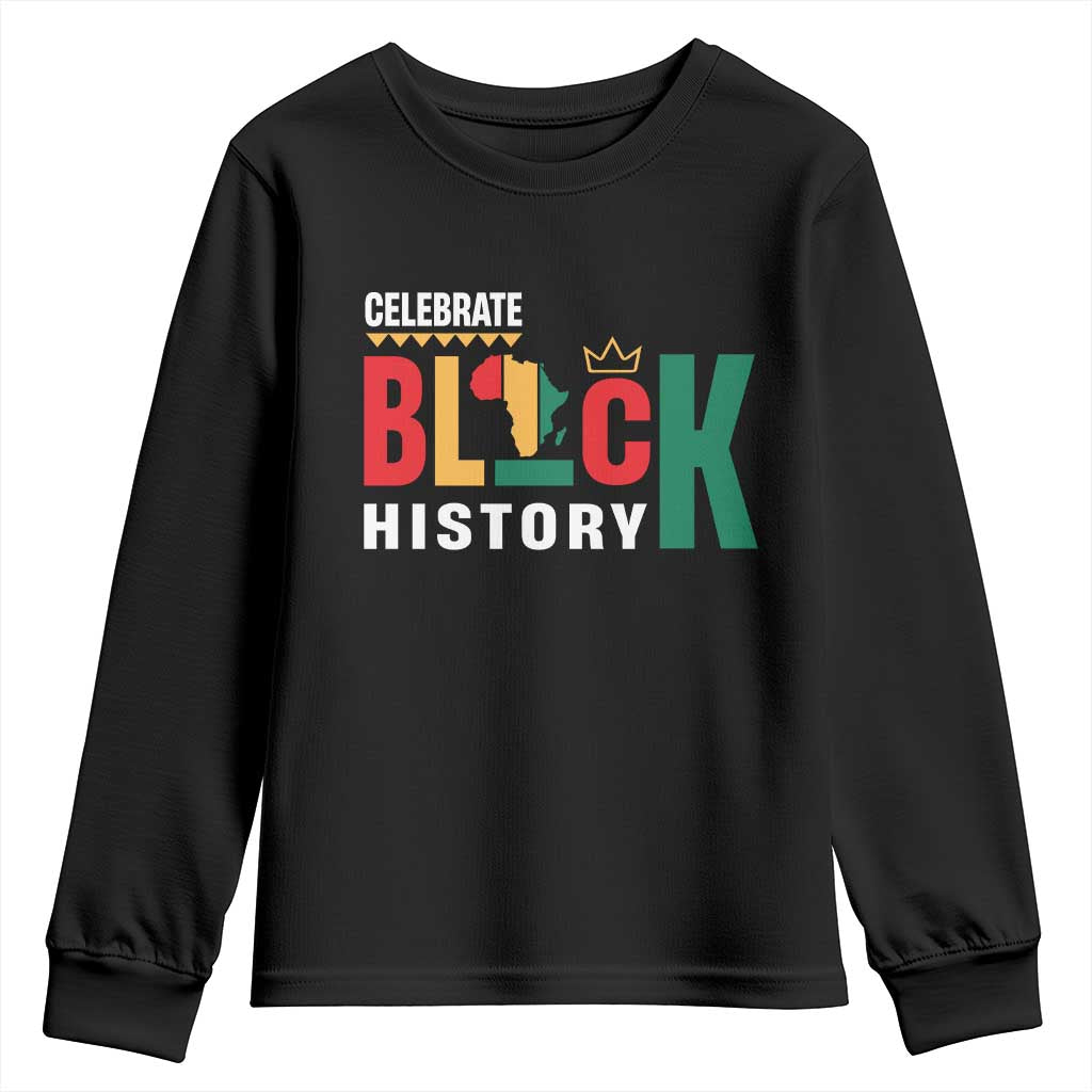 Celebrate Black History Youth Sweatshirt African American History Africa Map