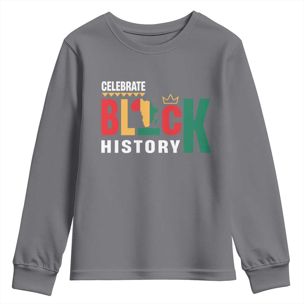 Celebrate Black History Youth Sweatshirt African American History Africa Map