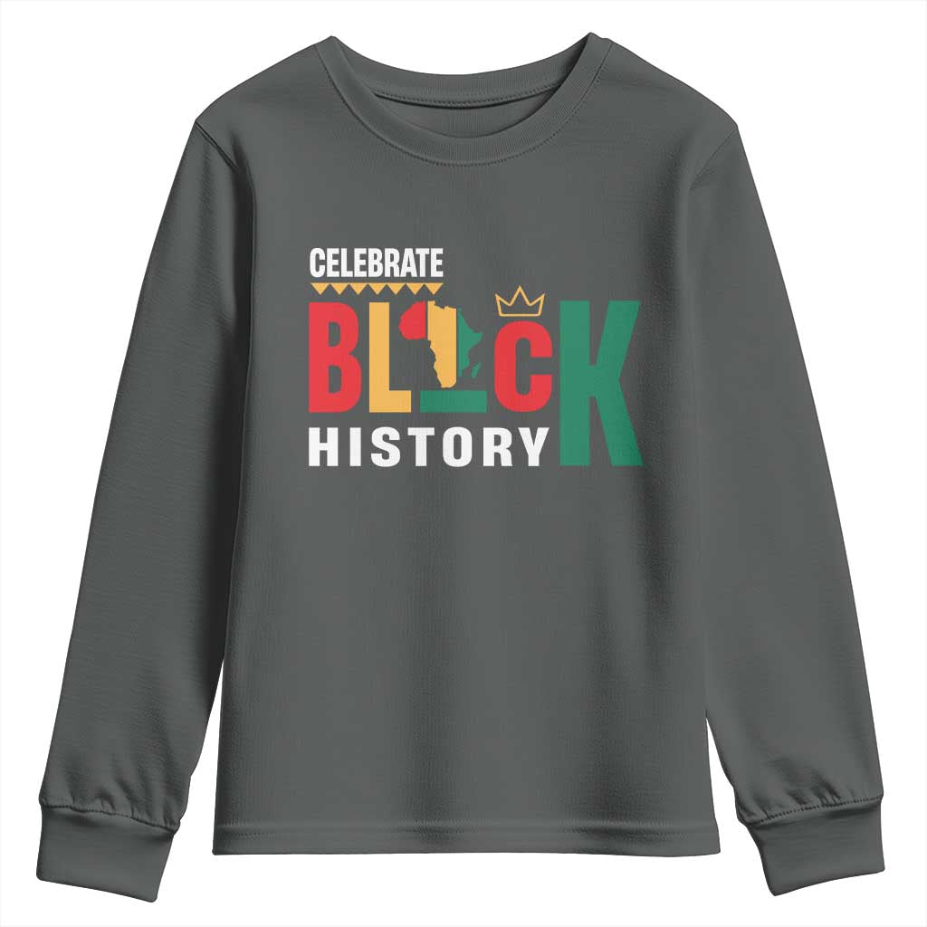 Celebrate Black History Youth Sweatshirt African American History Africa Map