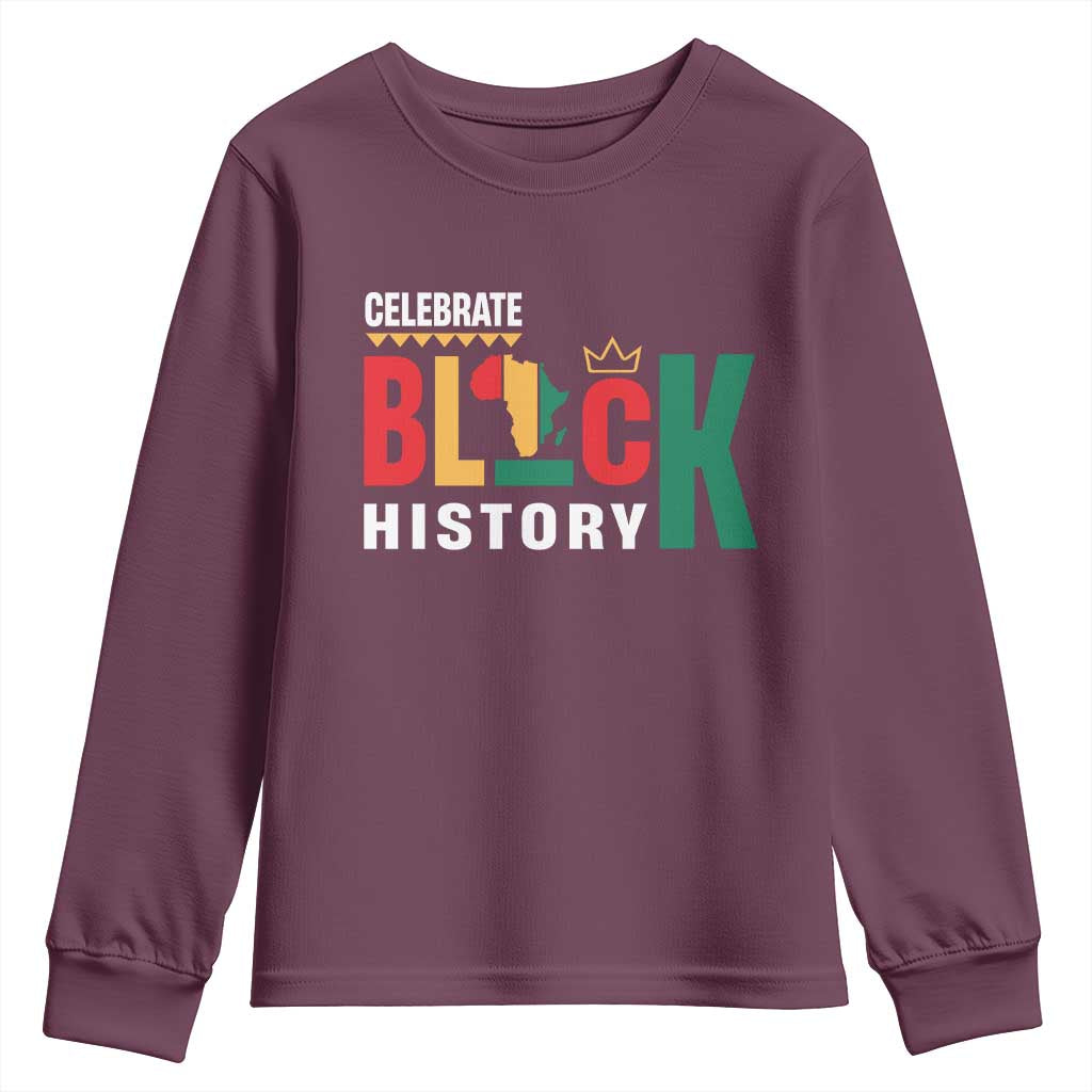 Celebrate Black History Youth Sweatshirt African American History Africa Map