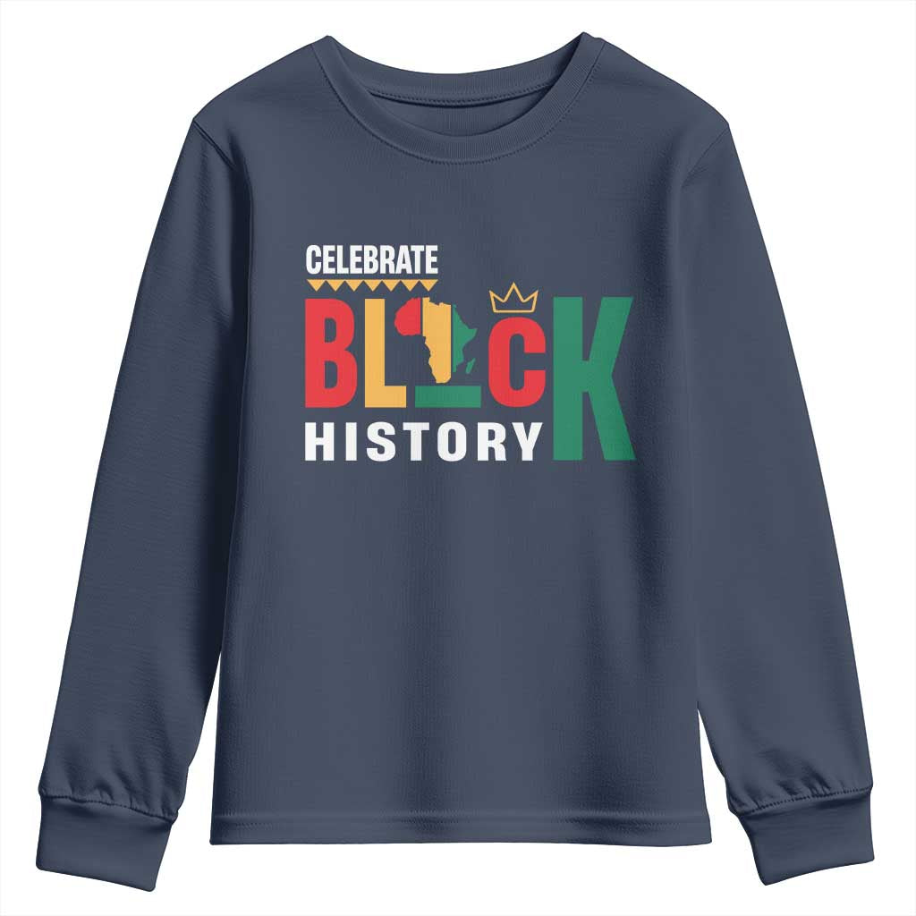 Celebrate Black History Youth Sweatshirt African American History Africa Map