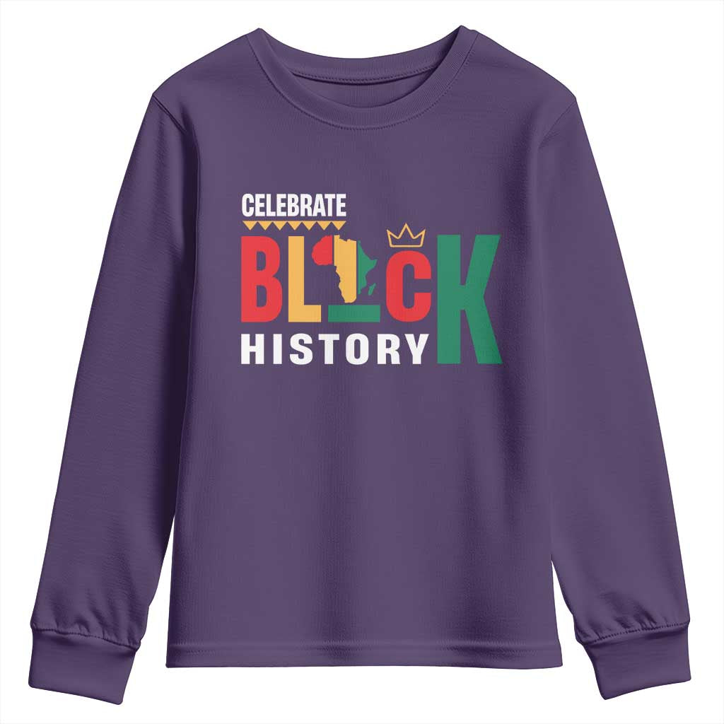 Celebrate Black History Youth Sweatshirt African American History Africa Map