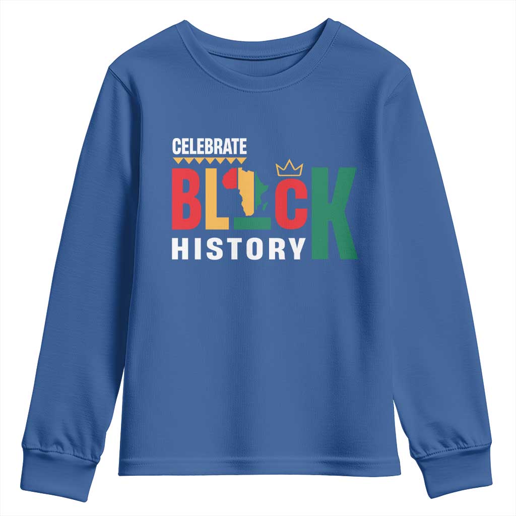 Celebrate Black History Youth Sweatshirt African American History Africa Map