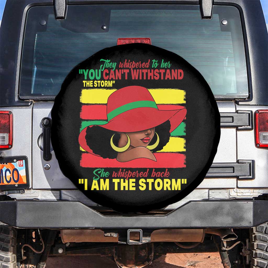Proud Black African American Spare Tire Cover They Whispered To Her You Can't Withstand The Storm Black History Month