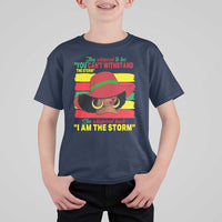 Proud Black African American T Shirt For Kid They Whispered To Her You Can't Withstand The Storm Black History Month