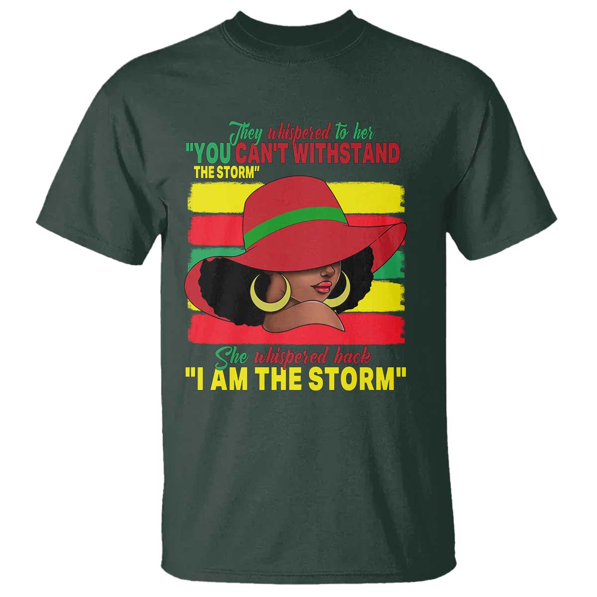 Proud Black African American T Shirt They Whispered To Her You Can't Withstand The Storm Black History Month
