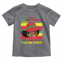 Proud Black African American Toddler T Shirt They Whispered To Her You Can't Withstand The Storm Black History Month
